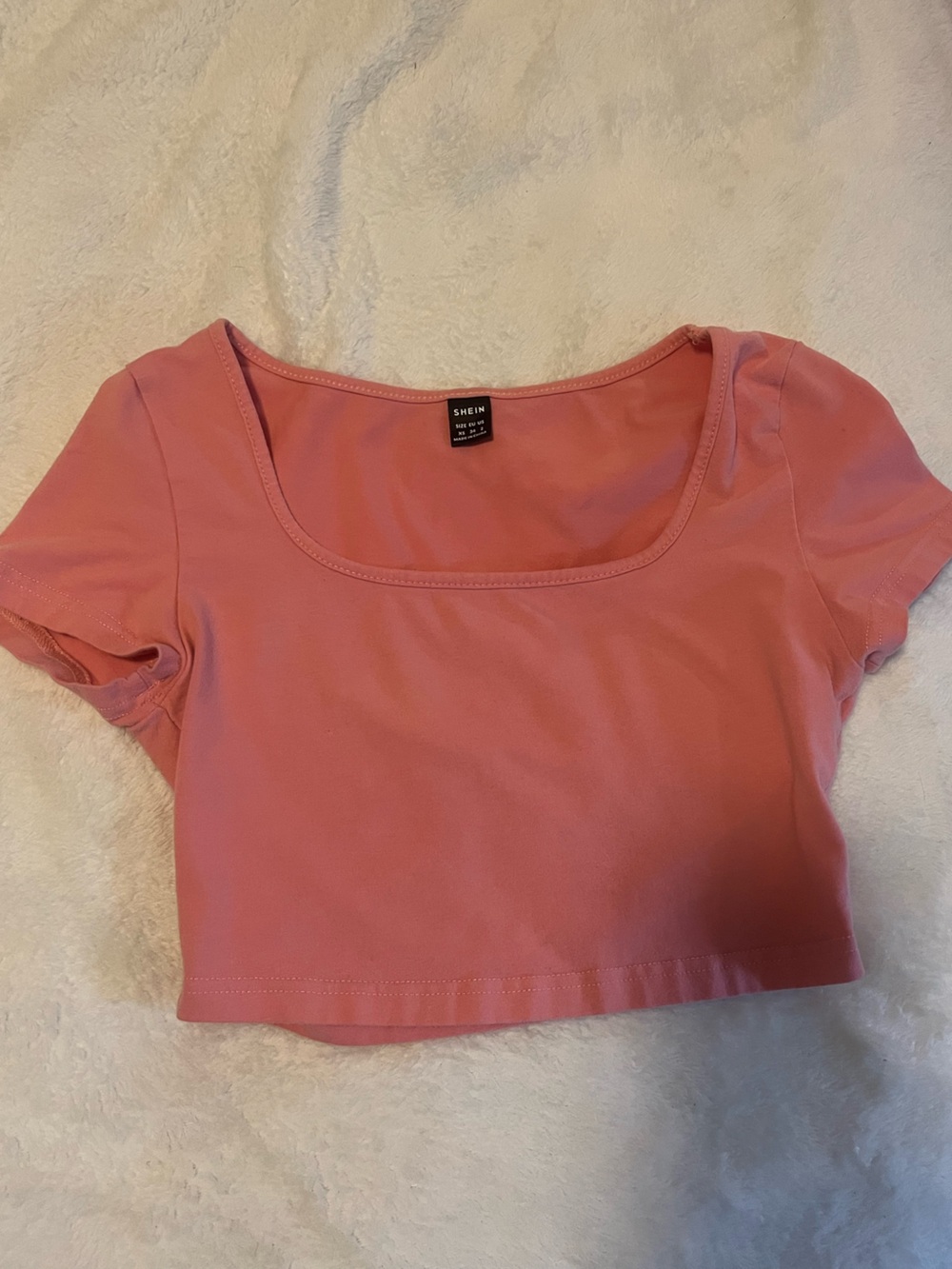 SHEIN women’s short sleeve light pink crop top size XS - Picture 3 of 5